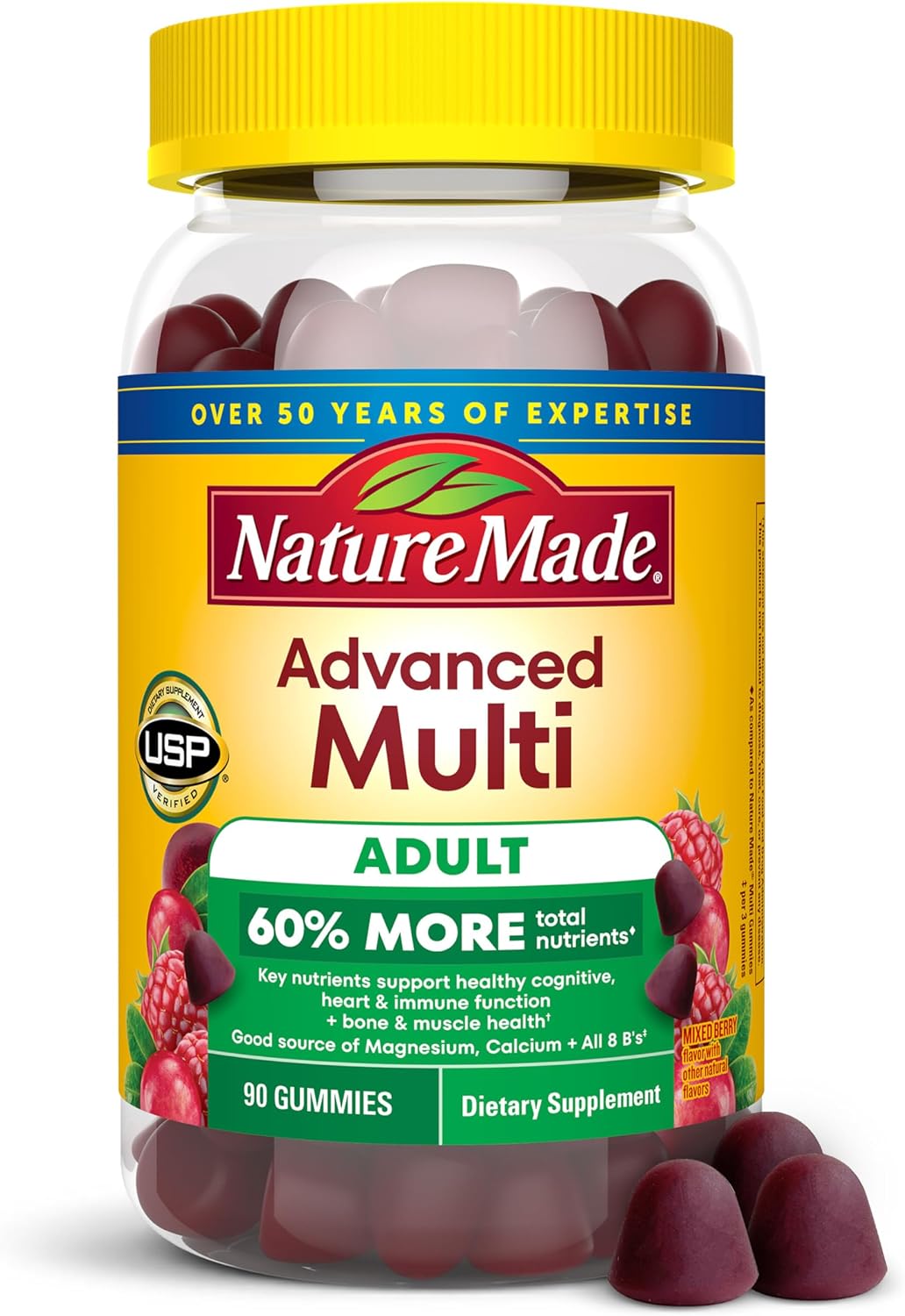 Nature Made Advanced Multivitamin Gummies for Adults, Women and Men - 90 Gummies - görsel 1