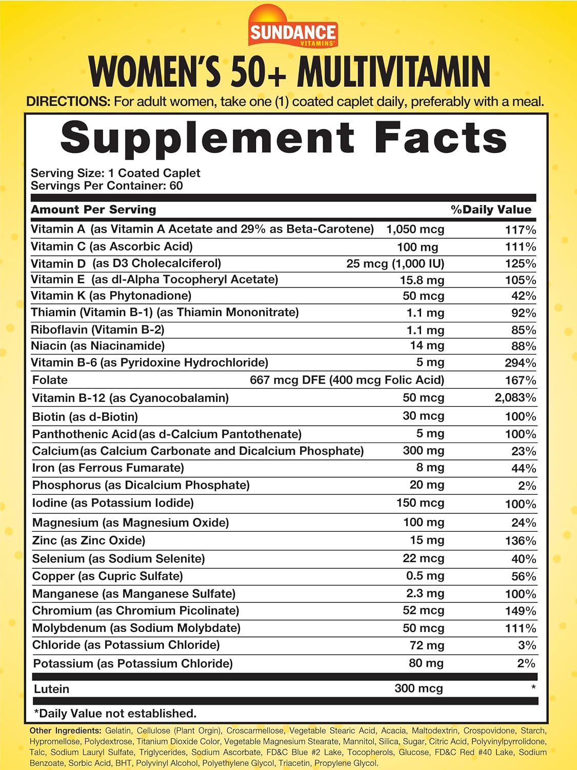 Sundance Women's 50+ ABC Complete Multivitamin - 60 Caplets - görsel 2