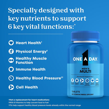 One A Day Multivitamin for Men - Daily Men's Multivitamin with Vitamin D, Zinc, Folic Acid, and B Vitamins, Physical Energy Support, 200 Tablets