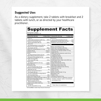 DaVinci Labs Spectra Woman - Food Supplement to Support Bone Health and Women's Needs - with Vitamins, Minerals, Calcium, Beta Carotene, L-Cysteine, Grape Seed Extract, and More - 240 Tablets