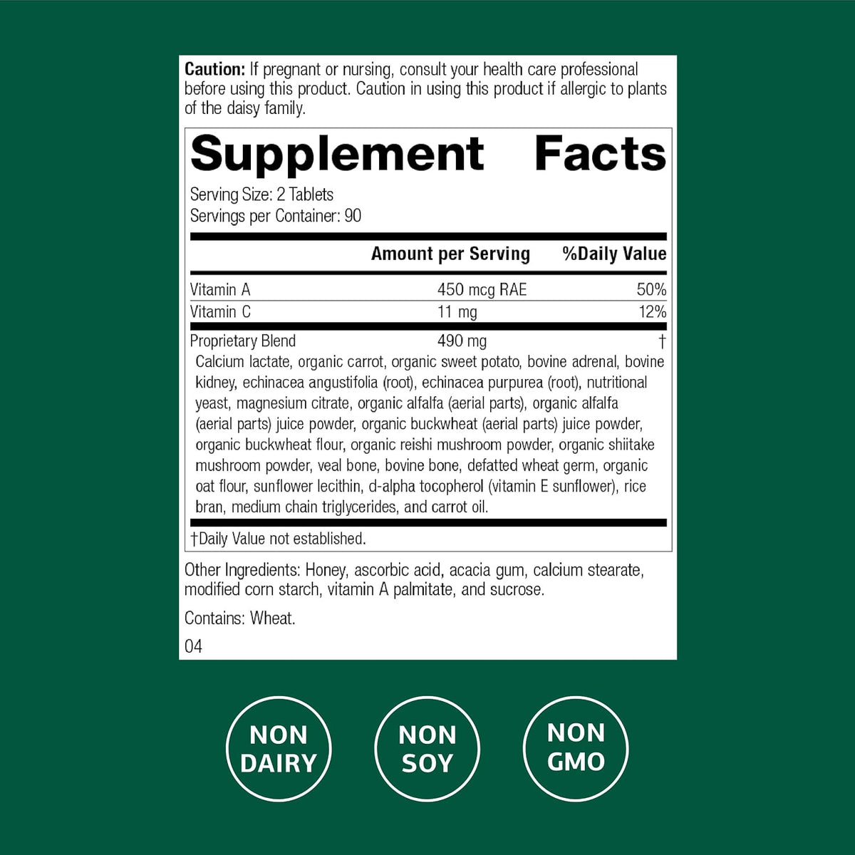 Standard Process Cataplex A-C - Immune Support and Vision Maintenance with Vitamins C & A, 180 Tablets - görsel 2