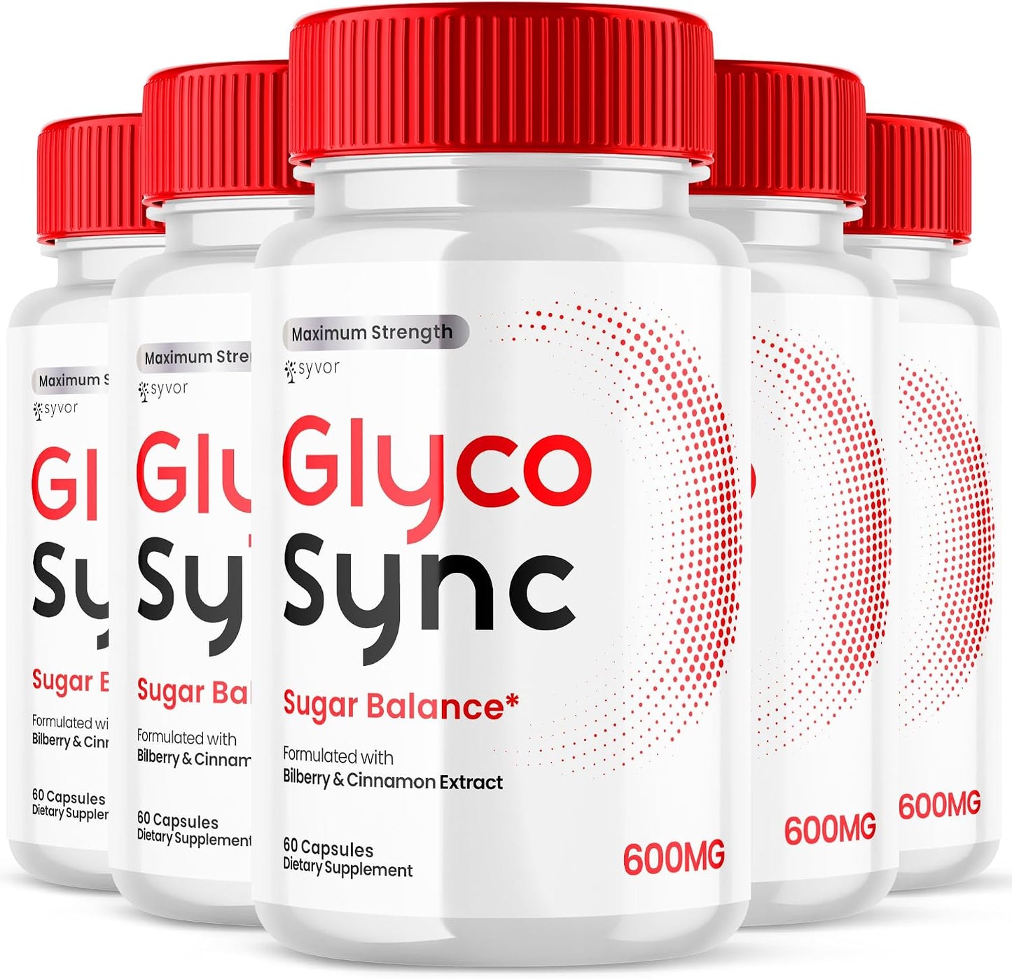 Glyco Sync Capsules – Advanced Balance Supplement, All-Natural Sugar Support with Cinnamon Extract (5 Pack, 300 Capsules) - görsel 1