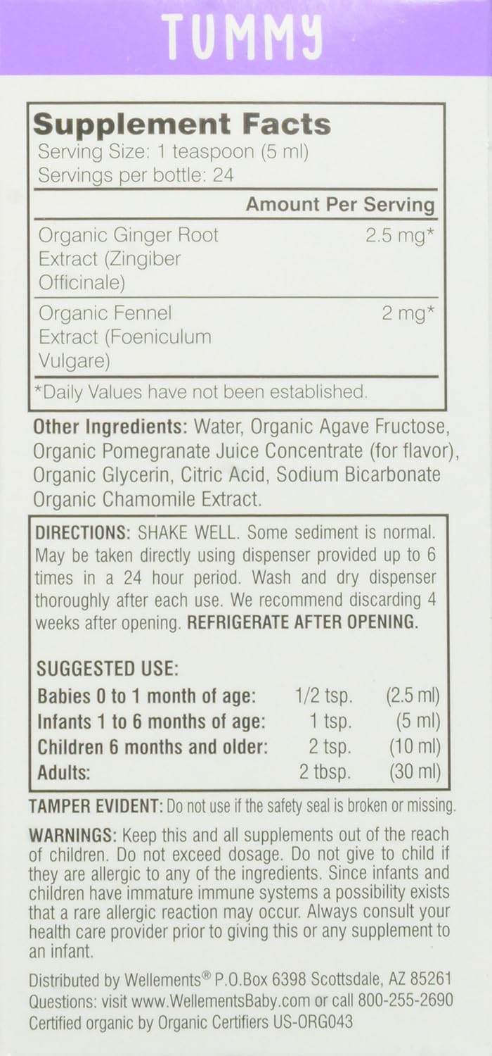Wellements Organic Gripe Water for Tummy, 118 ml, Paediatrician Recommended to Ease Infant Stomach Discomfort and Gas - görsel 2