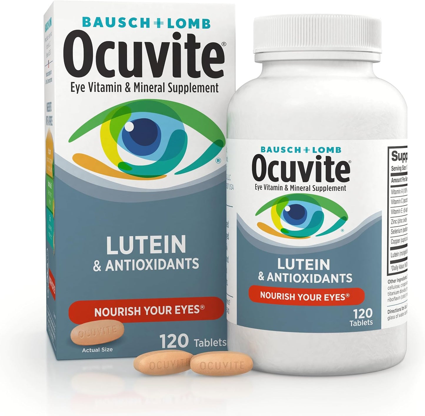 Bausch + Lomb Ocuvite Vitamin and Mineral Supplement with Lutein, 120 Tablets (Pack of 3) - görsel 2