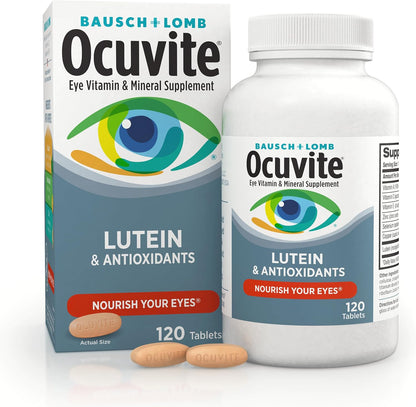 Bausch + Lomb Ocuvite Vitamin and Mineral Supplement with Lutein, 120 Tablets (Pack of 3)