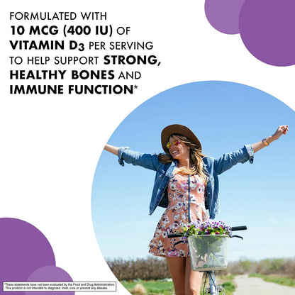BlueBonnet Nutrition EarthSweet Vitamin D3 400IU - Raspberry Chewable Tablets - 90 Tablets
