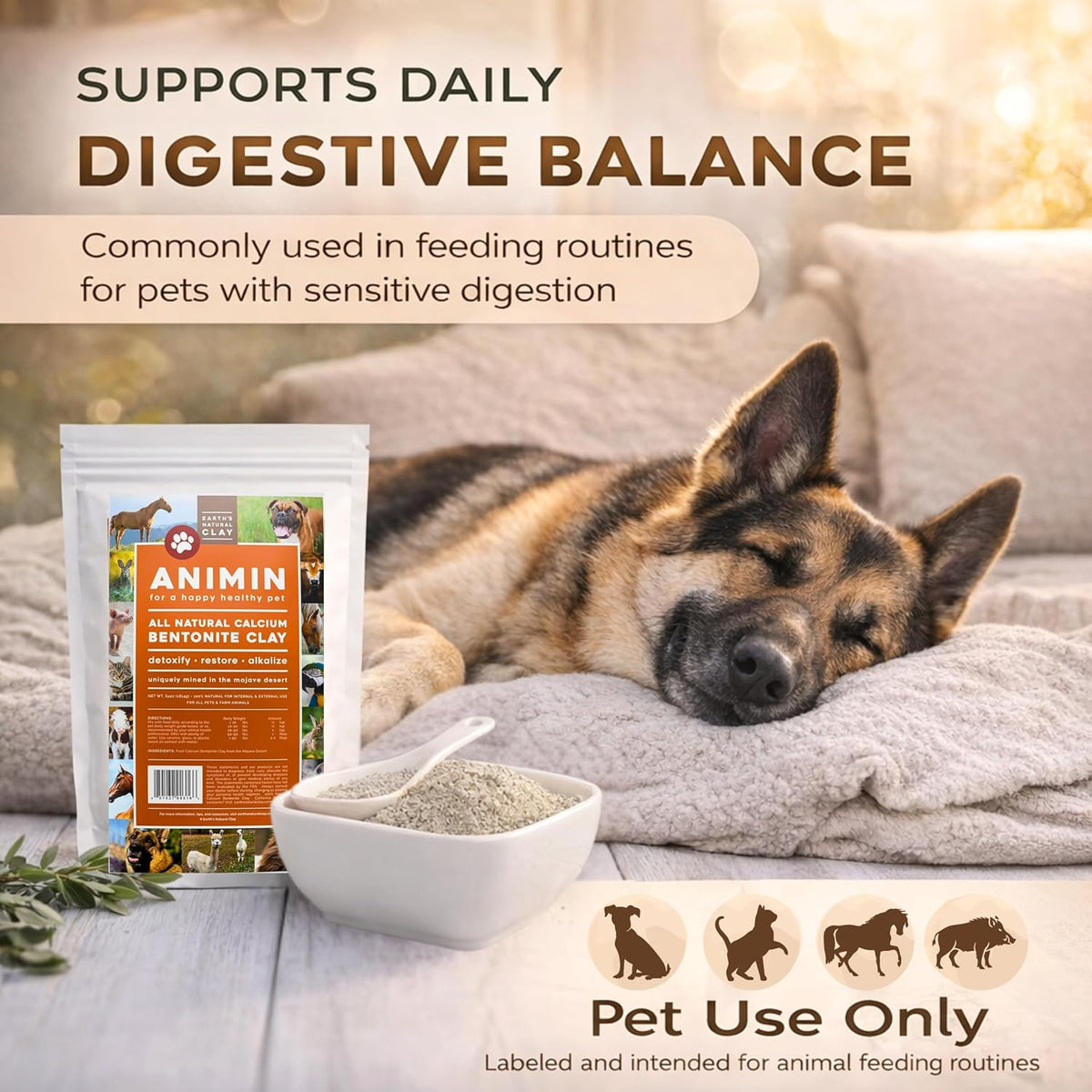 Earth's Living Animin Calcium Bentonite Clay for Pets - görsel 3