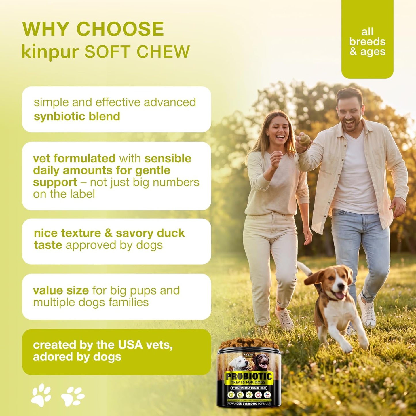 Dog Probiotics Chews – 4 Billion CFU, 6 Strains + Colostrum & Digestive Enzymes – Duck Flavour – 120 Chews - görsel 7
