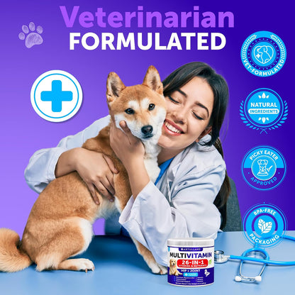 26-in-1 Dog Multivitamin Chews with Glucosamine, 120 Chews