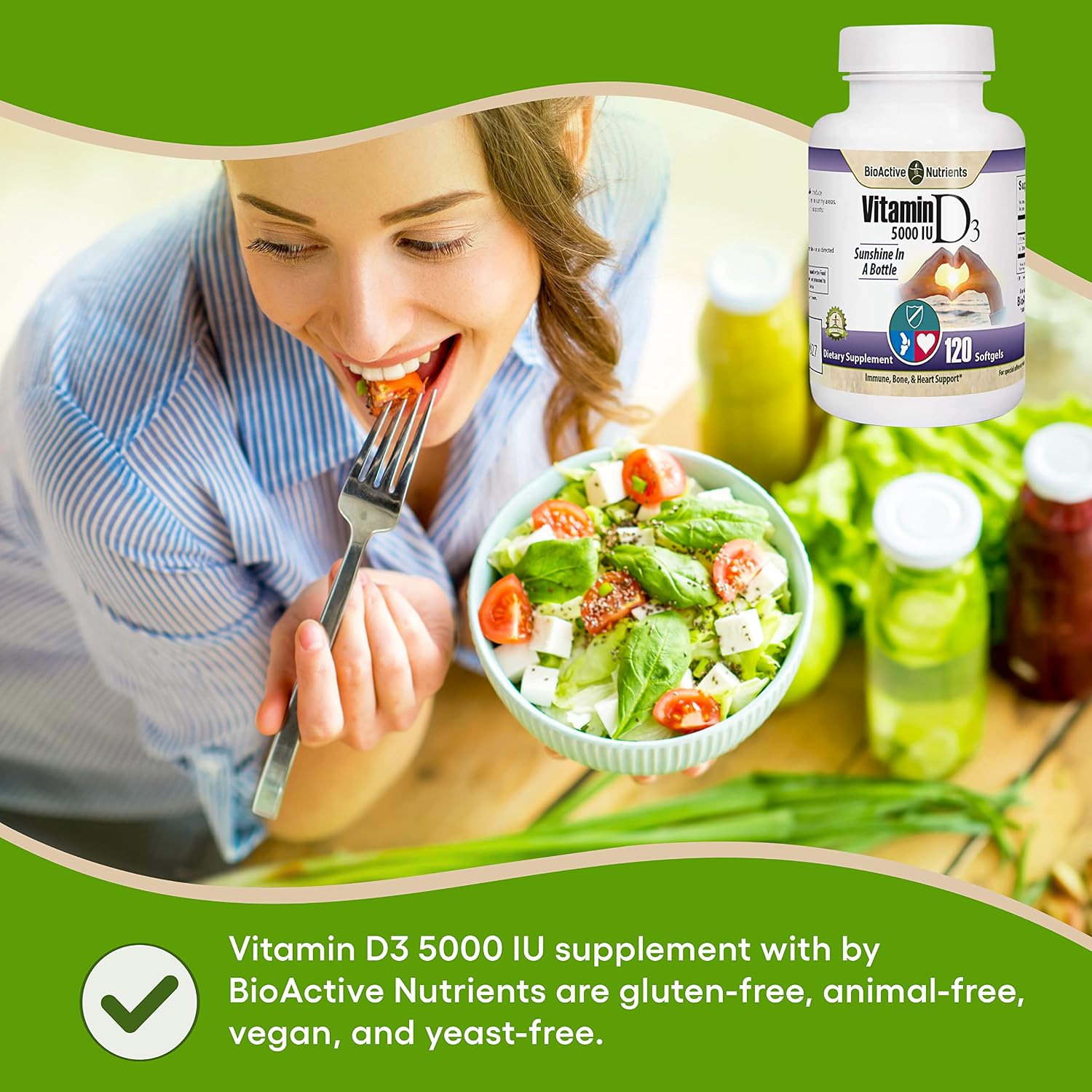 BIOACTIVE NUTRIENTS Vitamin D3 5000 IU - 120 Soft gel capsule Capsules - görsel 4