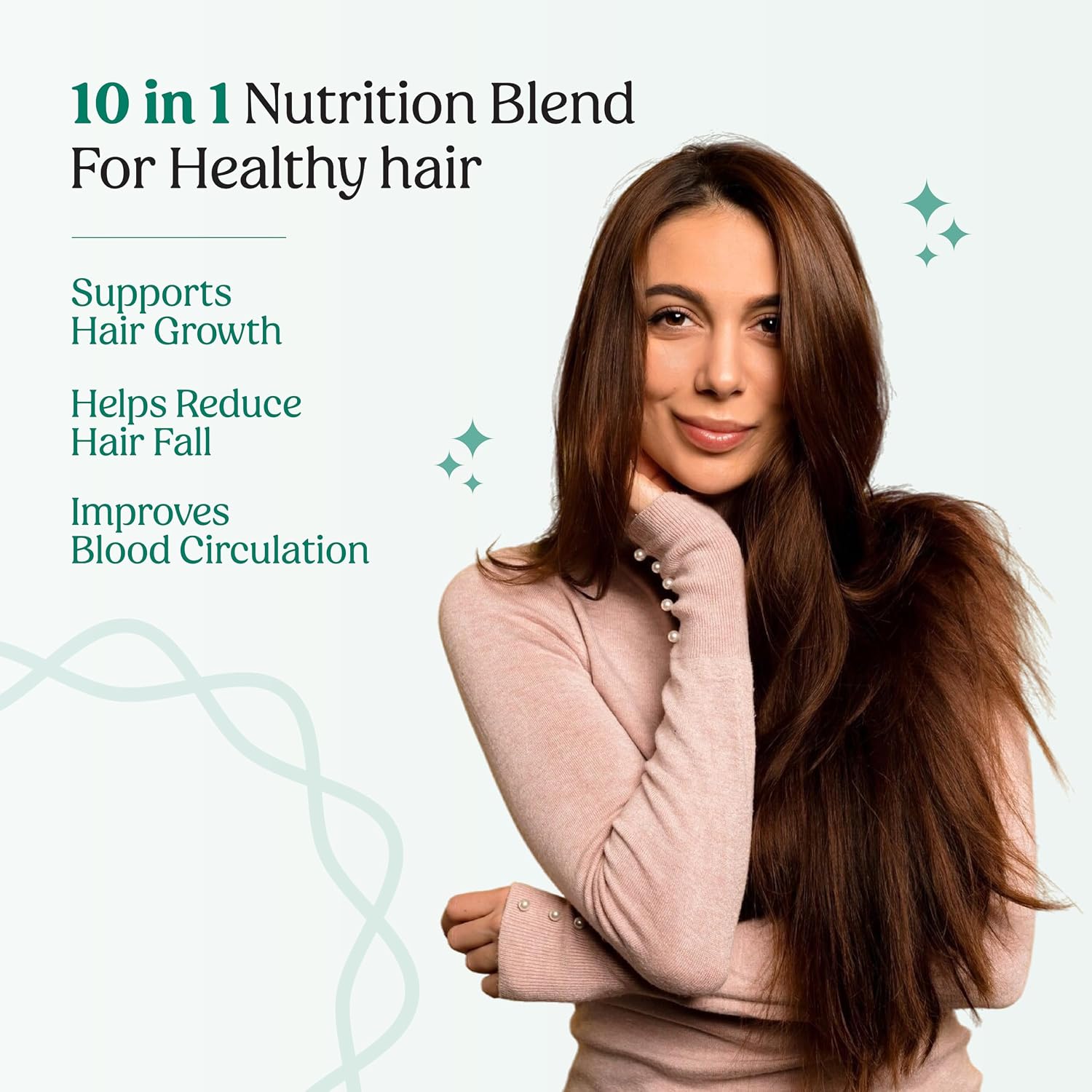 Glosense Hair You Glo – Plant-Based Biotin Supplement, Natural Hair Vitamins Powder with Amla, Sea Buckthorn, Gotu Kola, 30 Servings - görsel 6