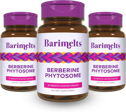 BariMelts Berberine Phytosome 550mg – Contributes to Normal Metabolism & Blood Sugar Levels – 60 Smooth-Coated Caplets