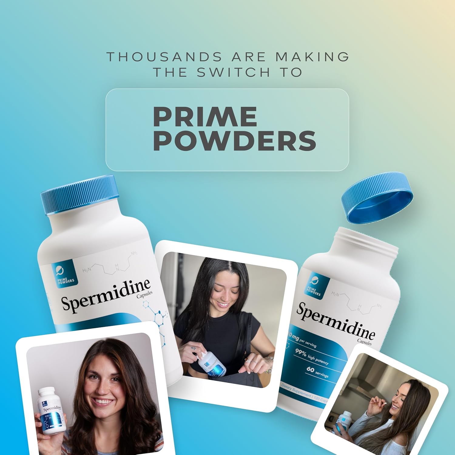 Prime Powders Spermidine Capsules – 99% Pure, Gluten-Free, 10mg per Serving - görsel 6