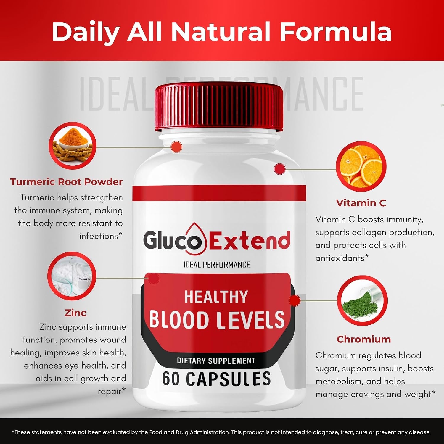 Gluco Extend Capsules - Maximum Strength All Natural Food Supplement (5 Pack) - görsel 7