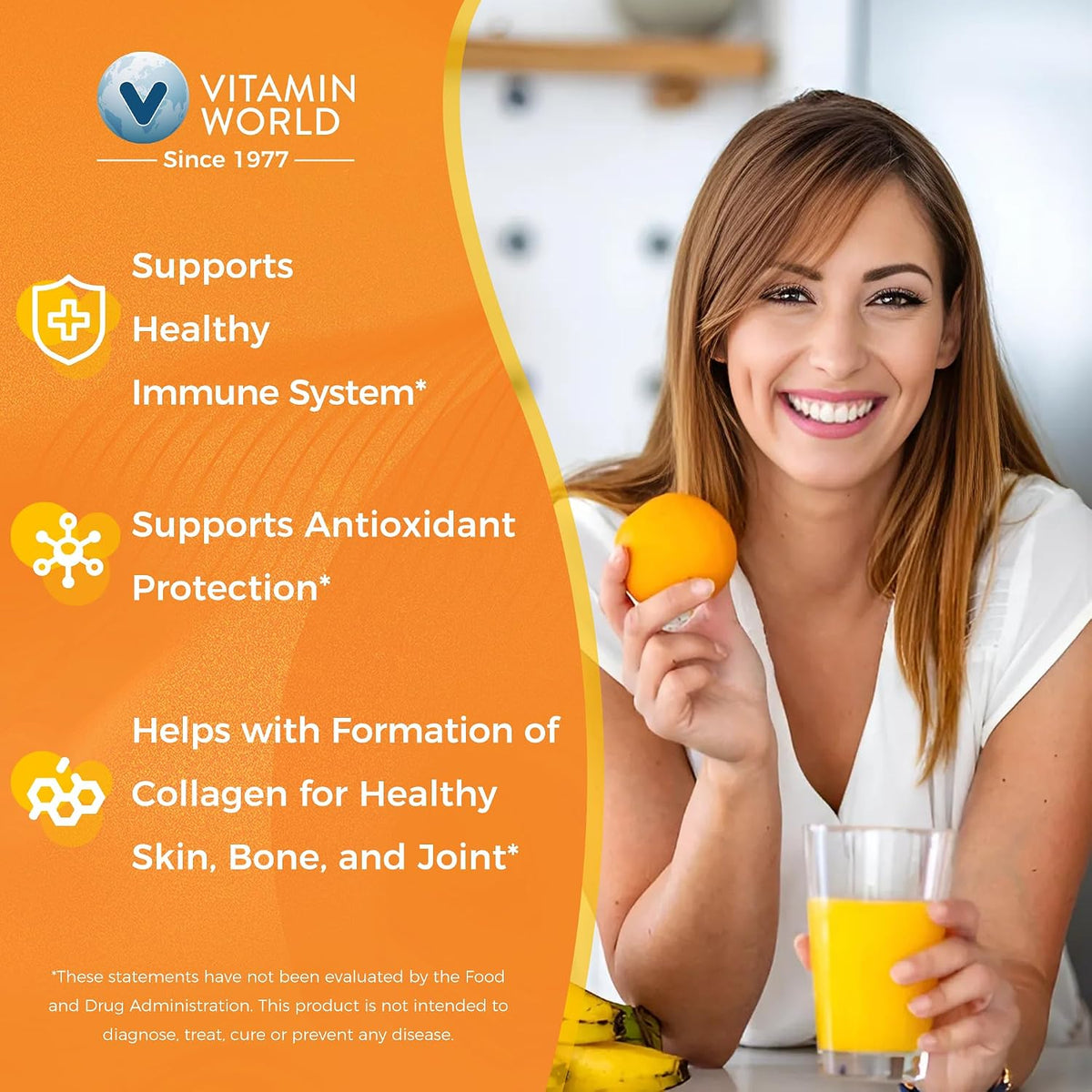 Vitamin World Vitamin C 1000 mg with Bioflavonoids, 100 Capsules - görsel 4
