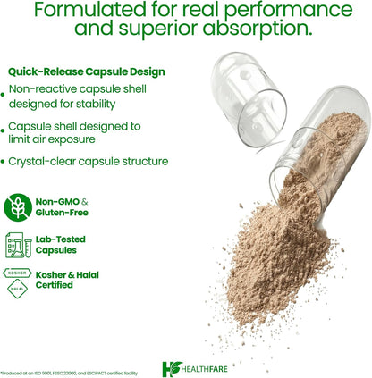Healthfare Fadogia Agrestis Extract – 200 Vegan Capsules