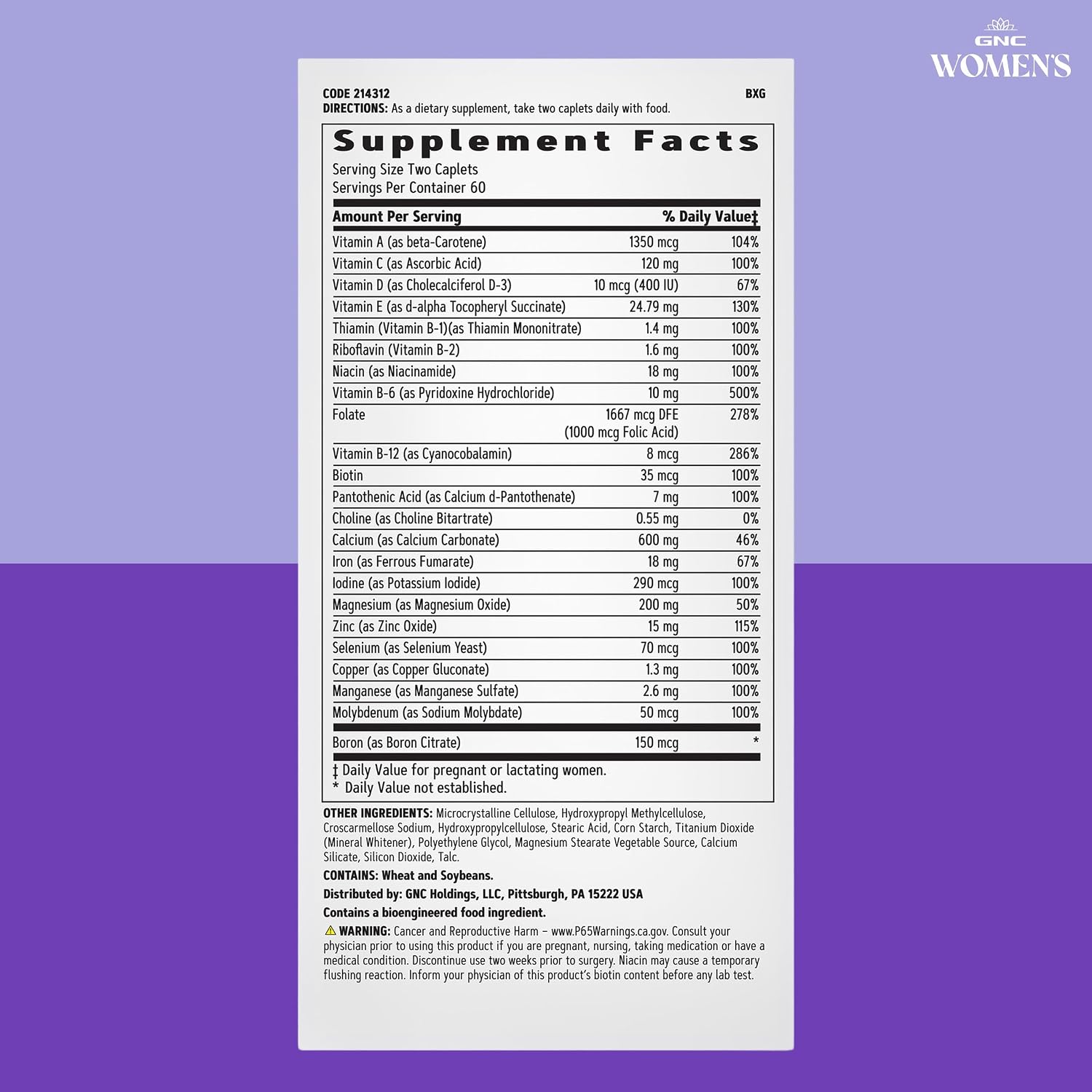 GNC Women's Prenatal Multivitamin Formula with Iron – 120 Caplets - görsel 7