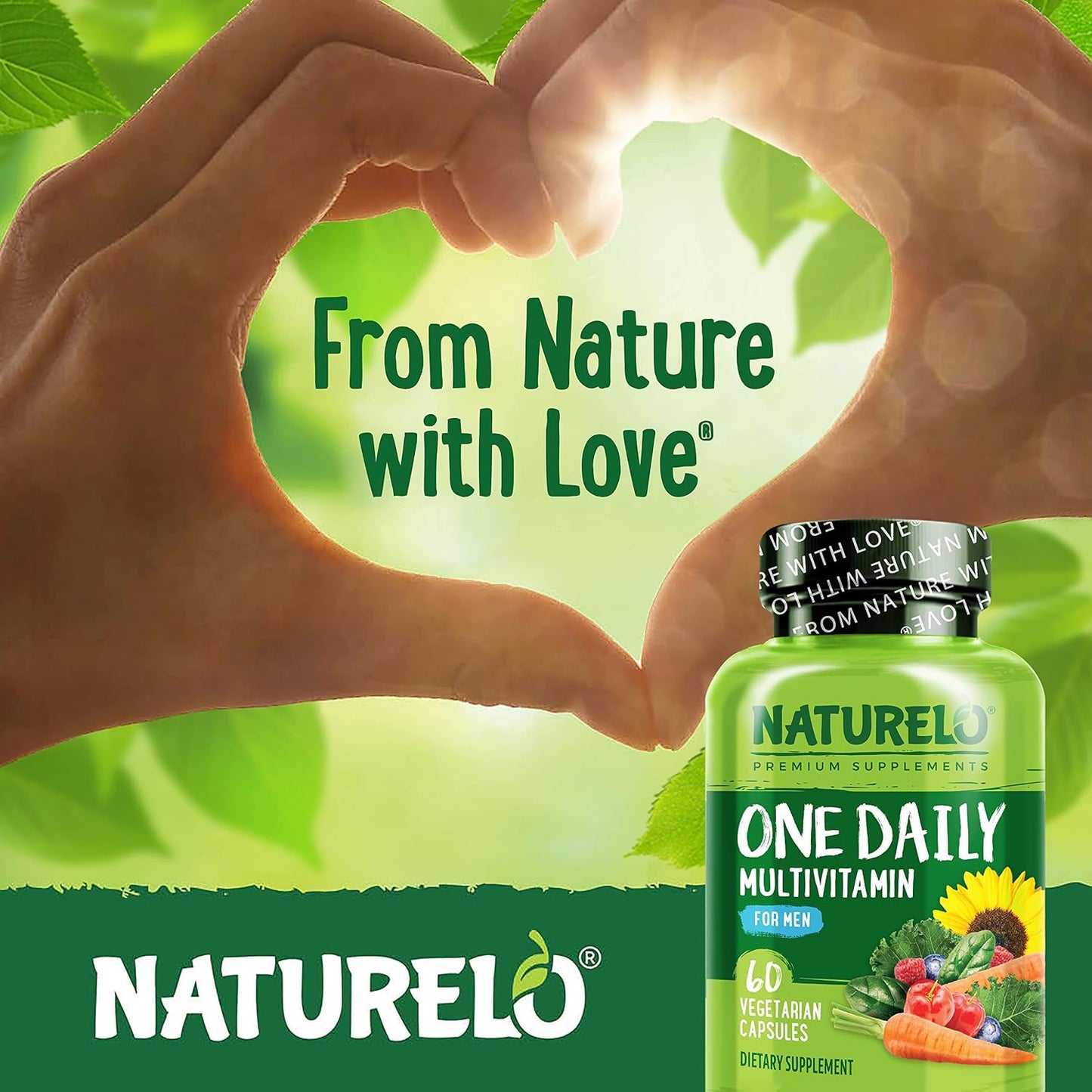 NATURELO Men's Multivitamin – One Daily with Organic Whole Foods, 60 Vegan Capsules - görsel 7
