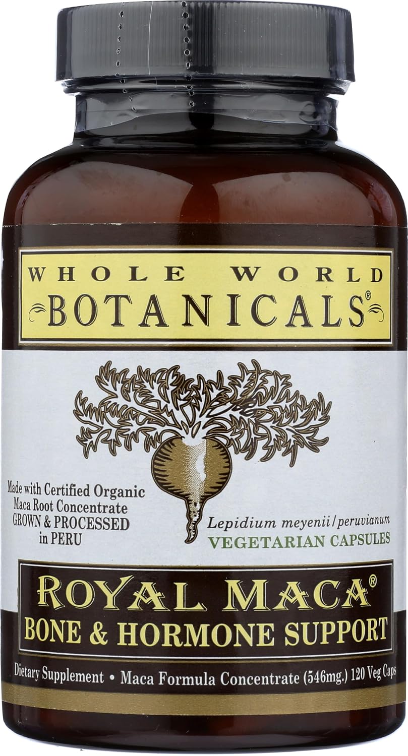 Whole World Botanicals Royal Maca Bone Support Capsules – Herbal Supplement with Vitamin D3, K2 & Magnesium – 120 Vegan Capsules - görsel 3