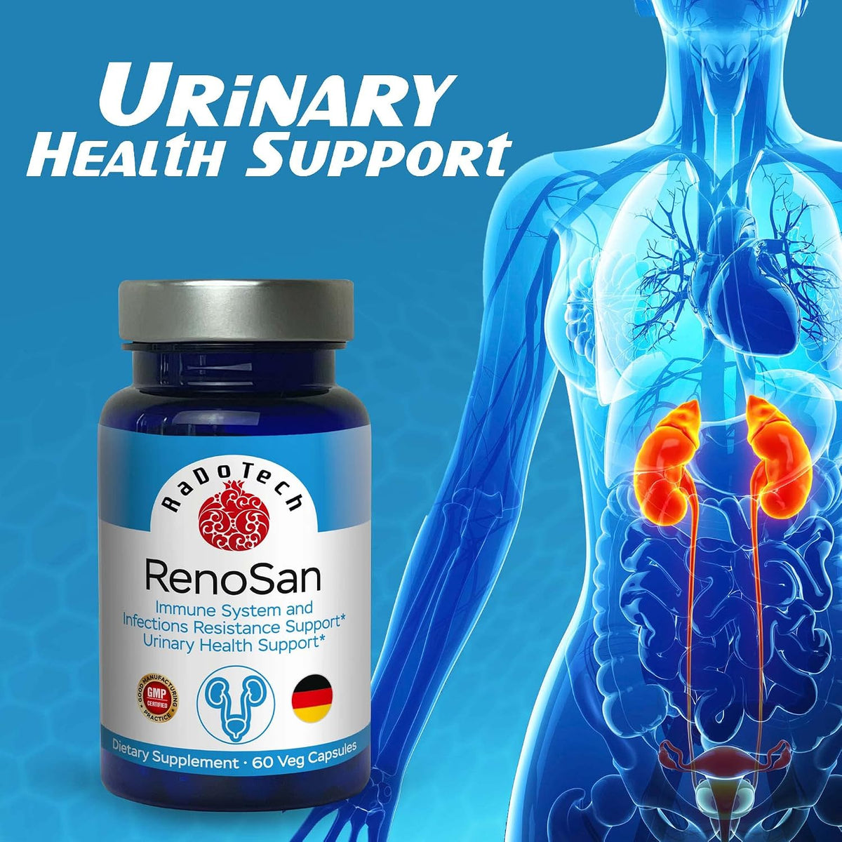 RenoSan Urinary Tract Health Supplement with Olive Leaf Extract, 60 Veg Capsules - görsel 5