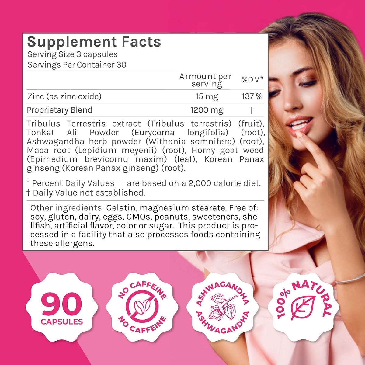 ZENZSUAL Libizenzs – Plant-Based Energy Support for Women – Caffeine-Free with Maca Root, Ashwagandha & Ginseng – 90 Vegan Capsules - görsel 7