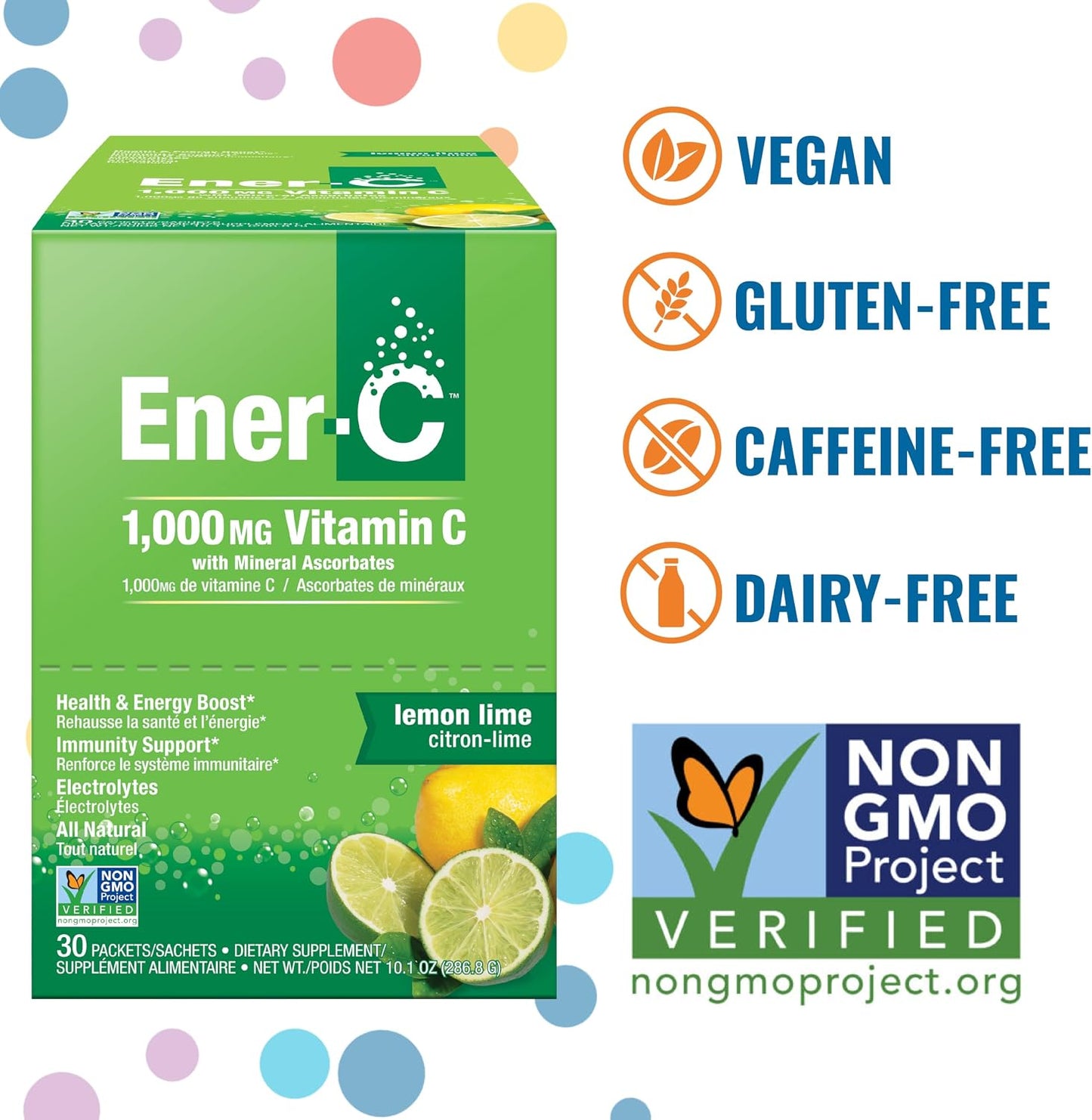 Ener-C Multivitamin Drink Mix with Electrolytes, Lemon & Lime Flavour, 60 Sachets - görsel 2