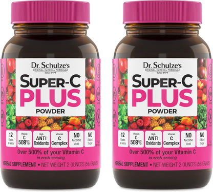 Dr. Schulze's Super-C Plus - High-Potency Vitamin C Powder - Immune & Skin Health Support - 57 g (20 Servings)