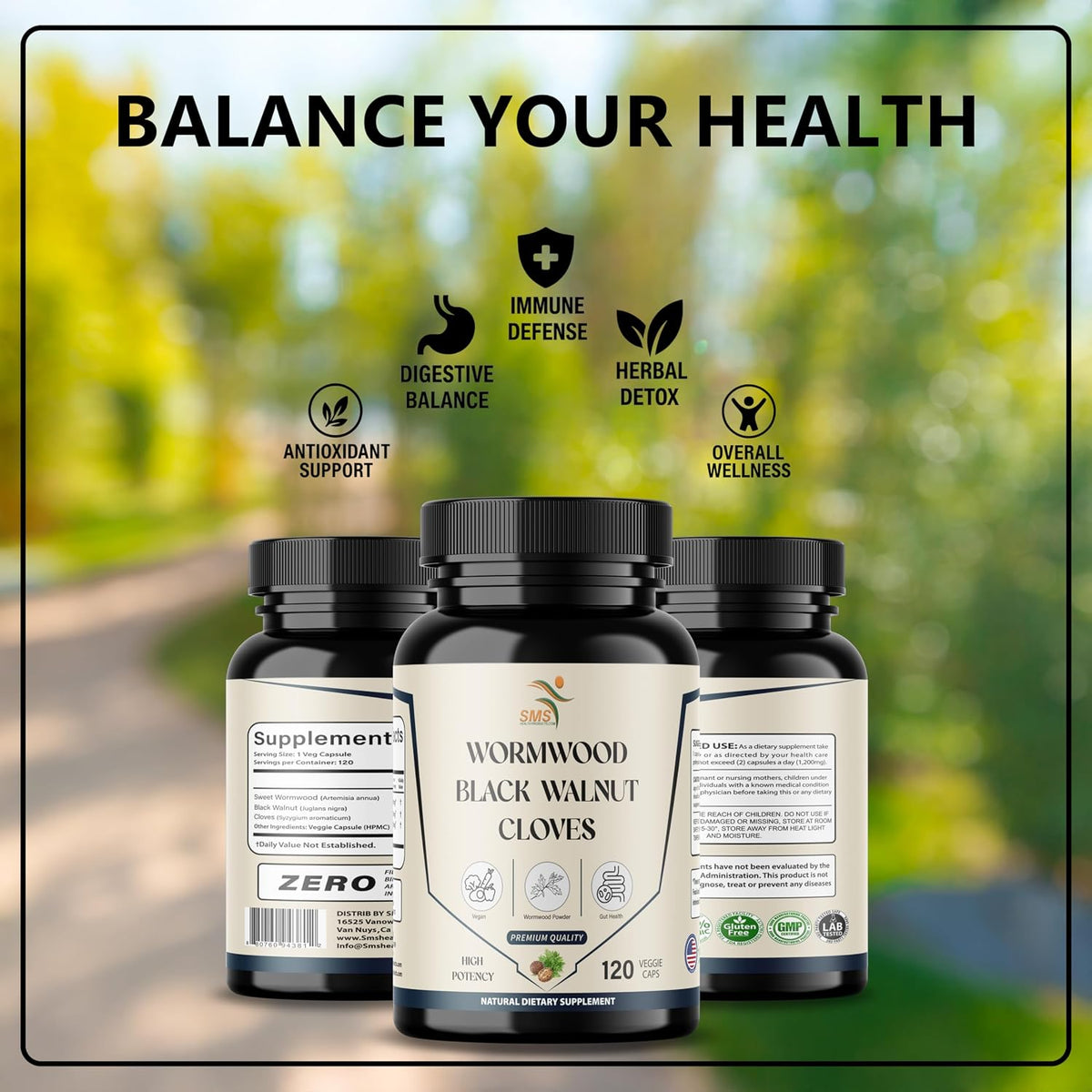 Wormwood, Black Walnut & Clove Capsules – No Fillers, Herbal Support, 120 Vegetable Capsules - görsel 6