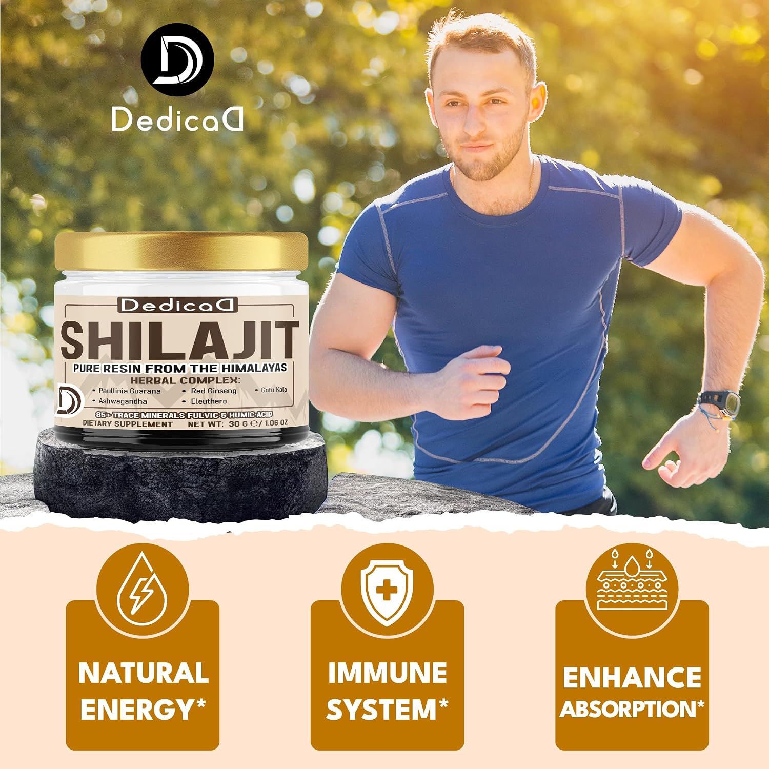DEDICAD 30g Himalayan Shilajit Resin with Herbal Complex - görsel 3