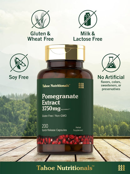 Pomegranate Extract | 200 Capsules | Non-GMO, Gluten-free Food Supplement