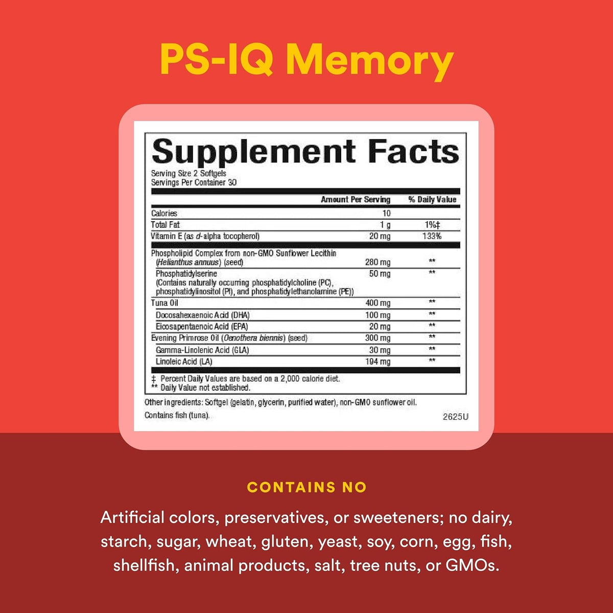 Natural Factors PS-IQ Memory 25mg – Supports Healthy Brain Function – 60 Soft Gels - görsel 4