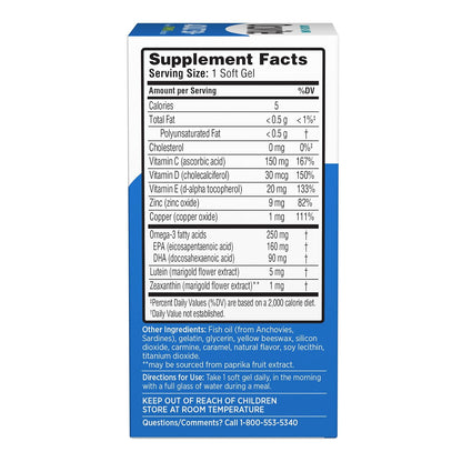Ocuvite 50+ Eye Vitamin and Mineral Supplement - 50 Softgels