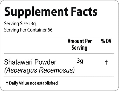 bixa BOTANICAL Shatavari Root Powder – Asparagus Racemosus – Ayurvedic Herbal Supplement – Gluten-free, Non-GMO, Steam Treated, Vegan (7 oz)