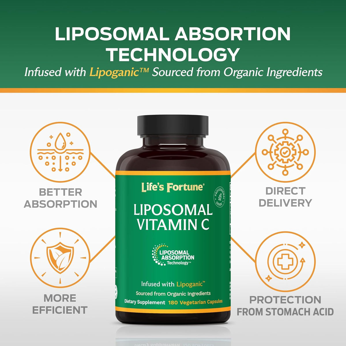 Life's Fortune Liposomal Vitamin C 2100 mg – 180 Capsules - görsel 3