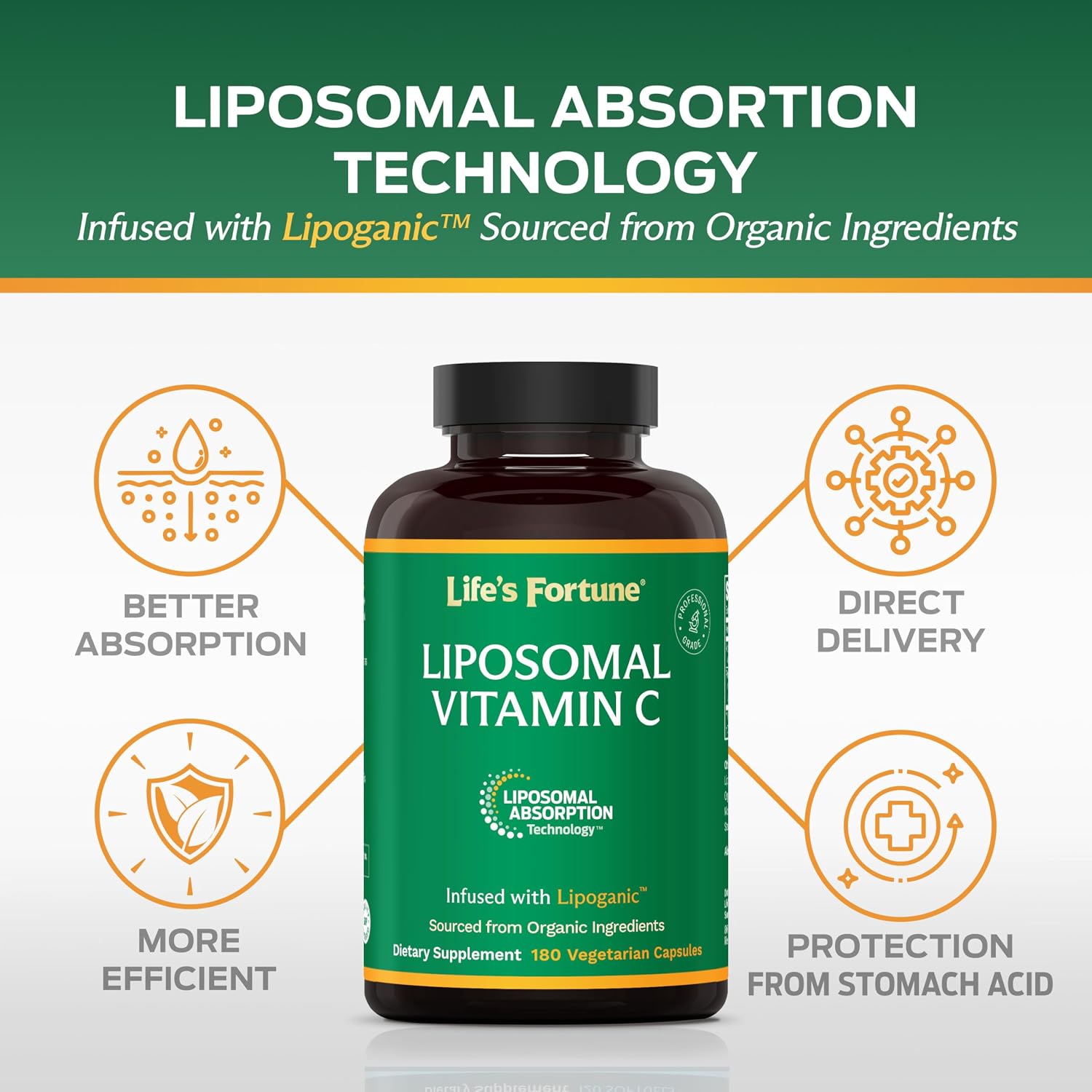Life's Fortune Liposomal Vitamin C 2100 mg – 180 Capsules - görsel 3