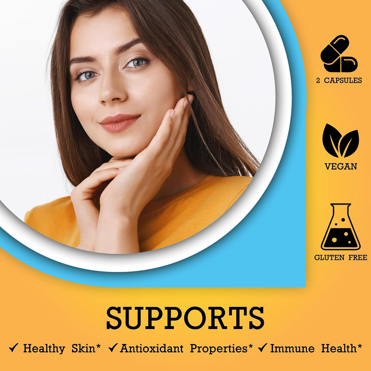 Skin Care Supplement Capsules - Nicotinamide/Niacinamide/Niacin 500mg (Vitamin B3) and Polypodium Leucotomos (Fern Extract) 480mg, Antioxidant Rich Formula - görsel 3