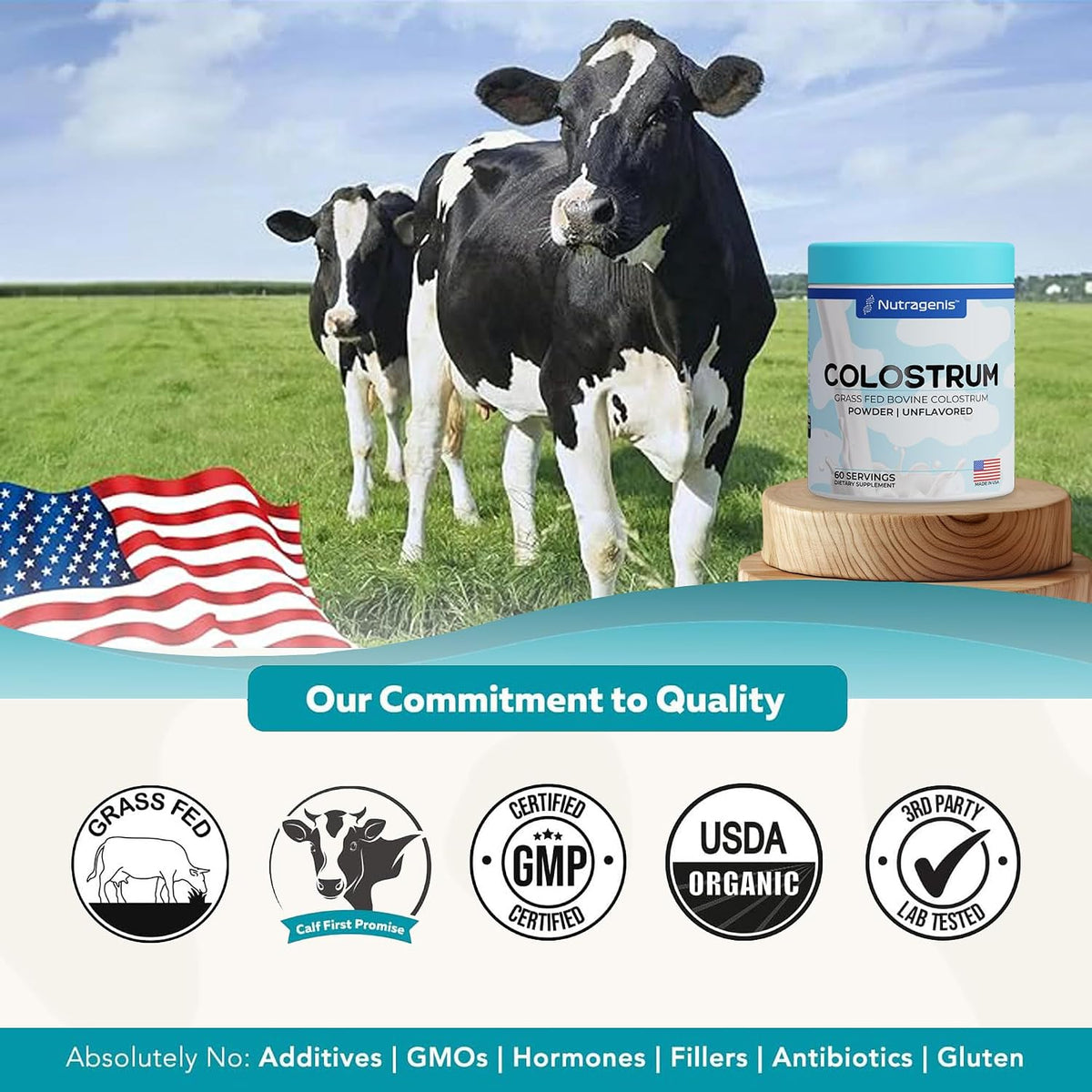 Nutragenis Colostrum Premium Powder - Grass-Fed Bovine Colostrum for Digestive Health, Immune Function and Recovery - görsel 4