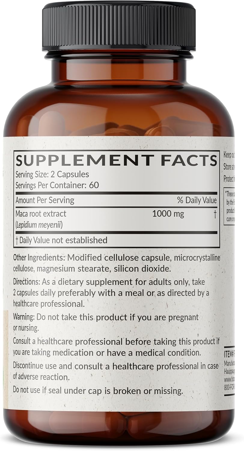 Futurebiotics Maca Root Extra Strength – Supports Energy, Stamina & Vitality, Non-GM, 120 Vegan Capsules - görsel 2