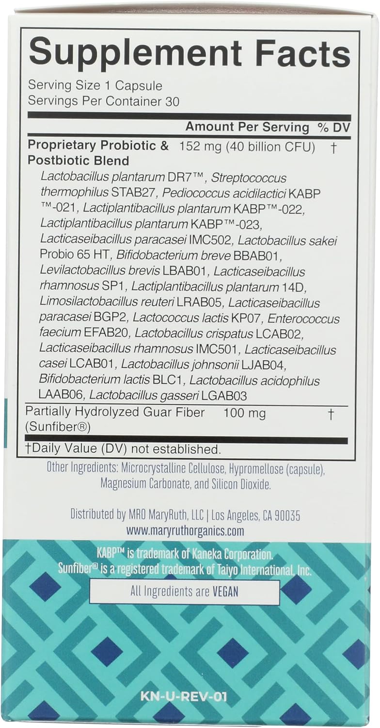 MaryRuth Organics Daily Care Digestion 3-in-1 Capsules, 40 Billion CFU, 30 Capsules - görsel 5