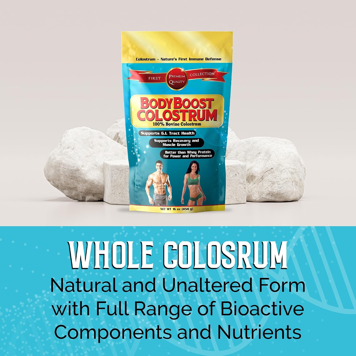 BodyBoost Whole Colostrum, 100% Bovine Colostrum Powder, Immune Support with Immunoglobulin and Lactoferrin, Grass Fed Colostrum for Gut Health, 454 g - görsel 7