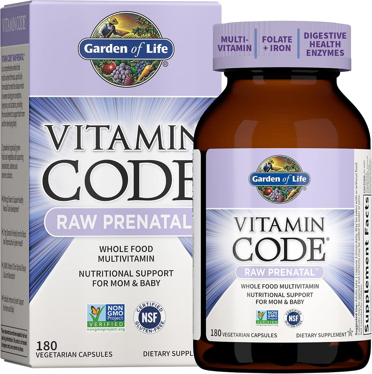 Garden of Life Vitamin Code Raw Prenatal Multivitamin, 60 Day Supply - görsel 1