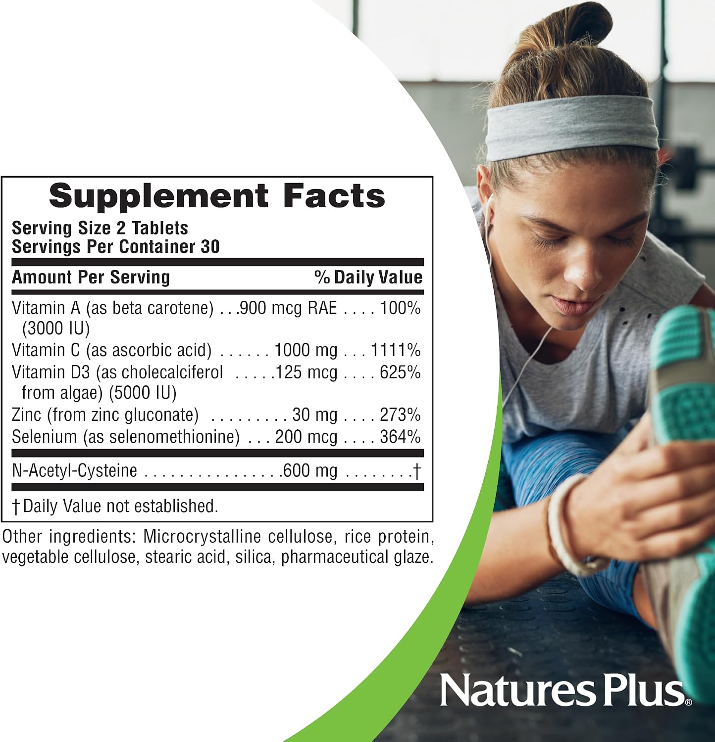 NaturesPlus Immune Boost – 60 Tablets – Enhanced Antioxidant Respiratory Support – High-Potency Vitamins & Minerals – Vegetarian, Gluten-free - görsel 4