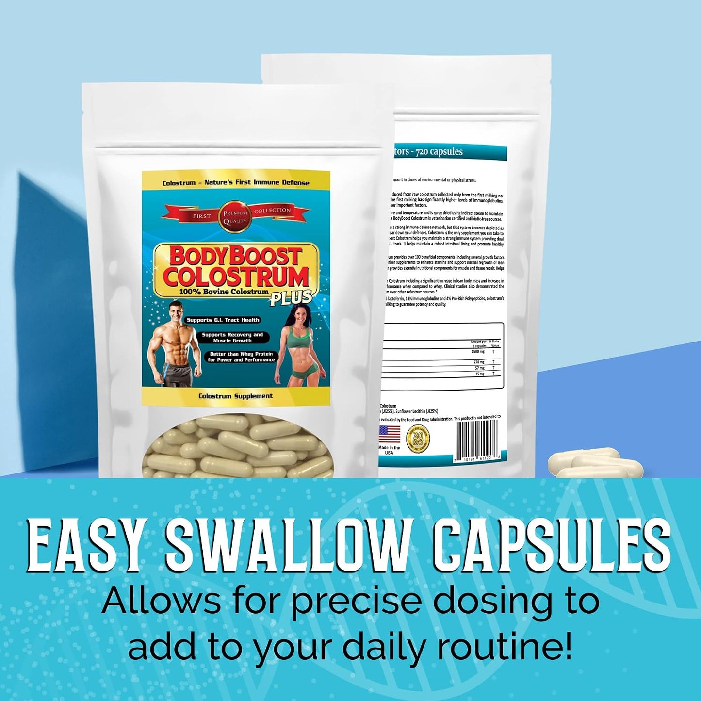 BodyBoost Bovine Colostrum Capsules - 720 Capsules - görsel 8