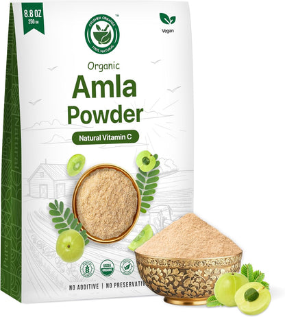 Amla Powder (Amalaki) 8.8 oz – USDA Organic Indian Gooseberry Powder, Laboratory Tested, Rich in Vitamin C & Antioxidants, Traditionally Used for Immune, Digestive & Skin Health, Non-GM, Vegan