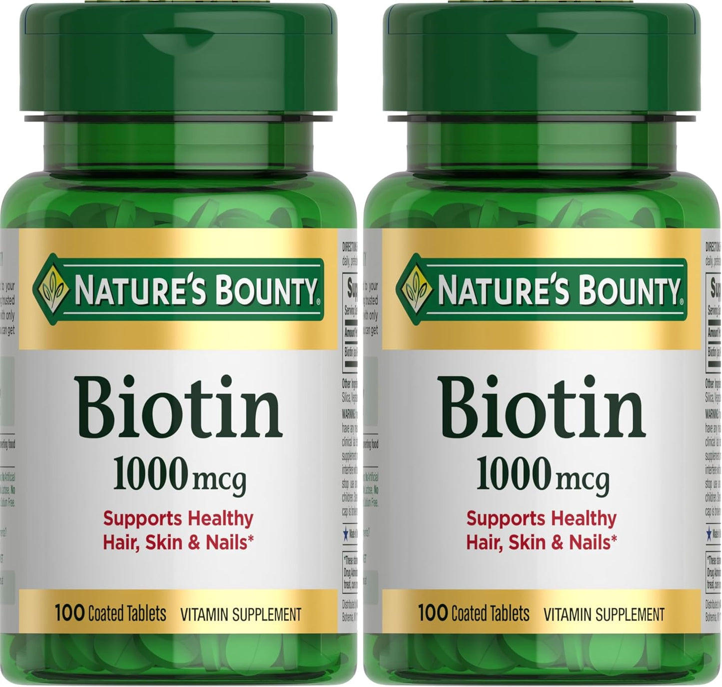 Nature's Bounty Biotin 1000mcg Coated Tablets – 100 Tablets - görsel 8