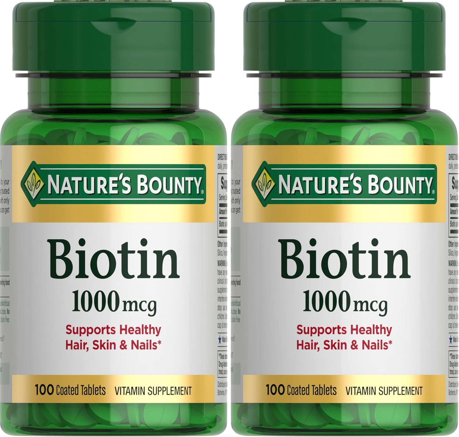 Nature's Bounty Biotin 1000mcg Coated Tablets – 100 Tablets - görsel 8