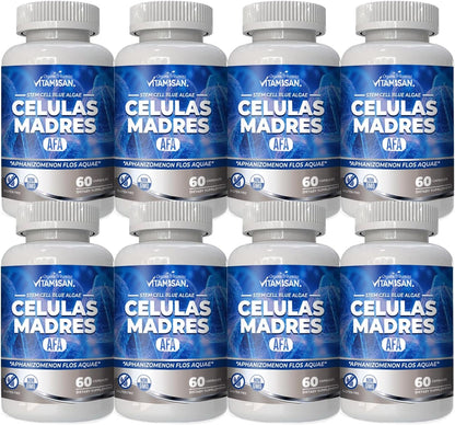 VITAMISAN Celulas Madres Stem Cell Blue Algae AFA Capsules – 60 Capsules (Pack of 8)