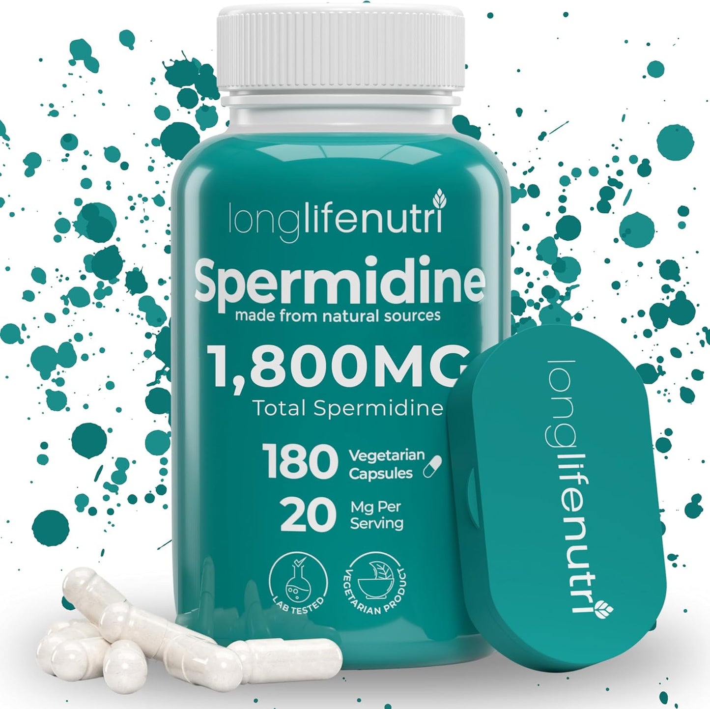 LongLifeNutri Spermidine 20mg - 180 Vegan Capsules (3-Month Supply) - görsel 1