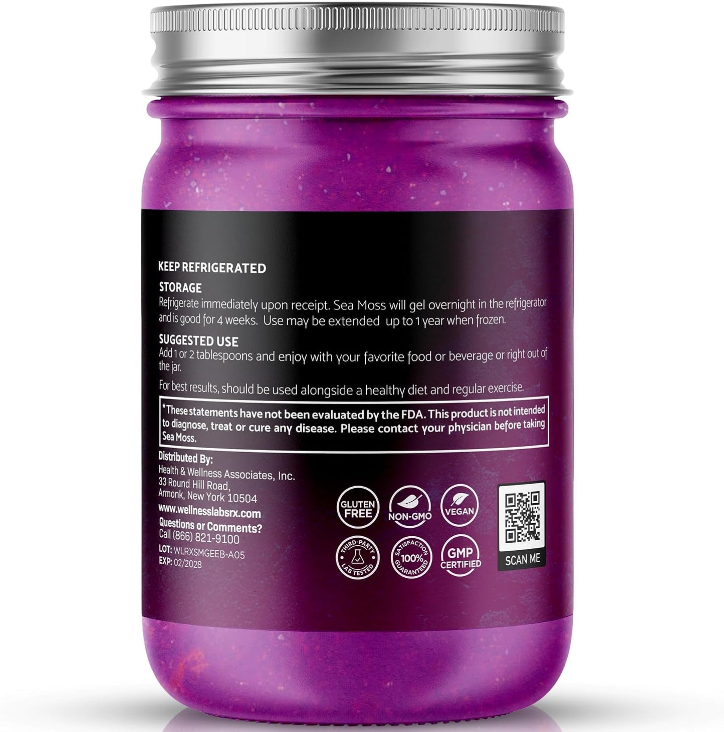 WELLNESS LABSRX Irish Sea Moss Gel - Elderberry Flavour, 284g - görsel 3