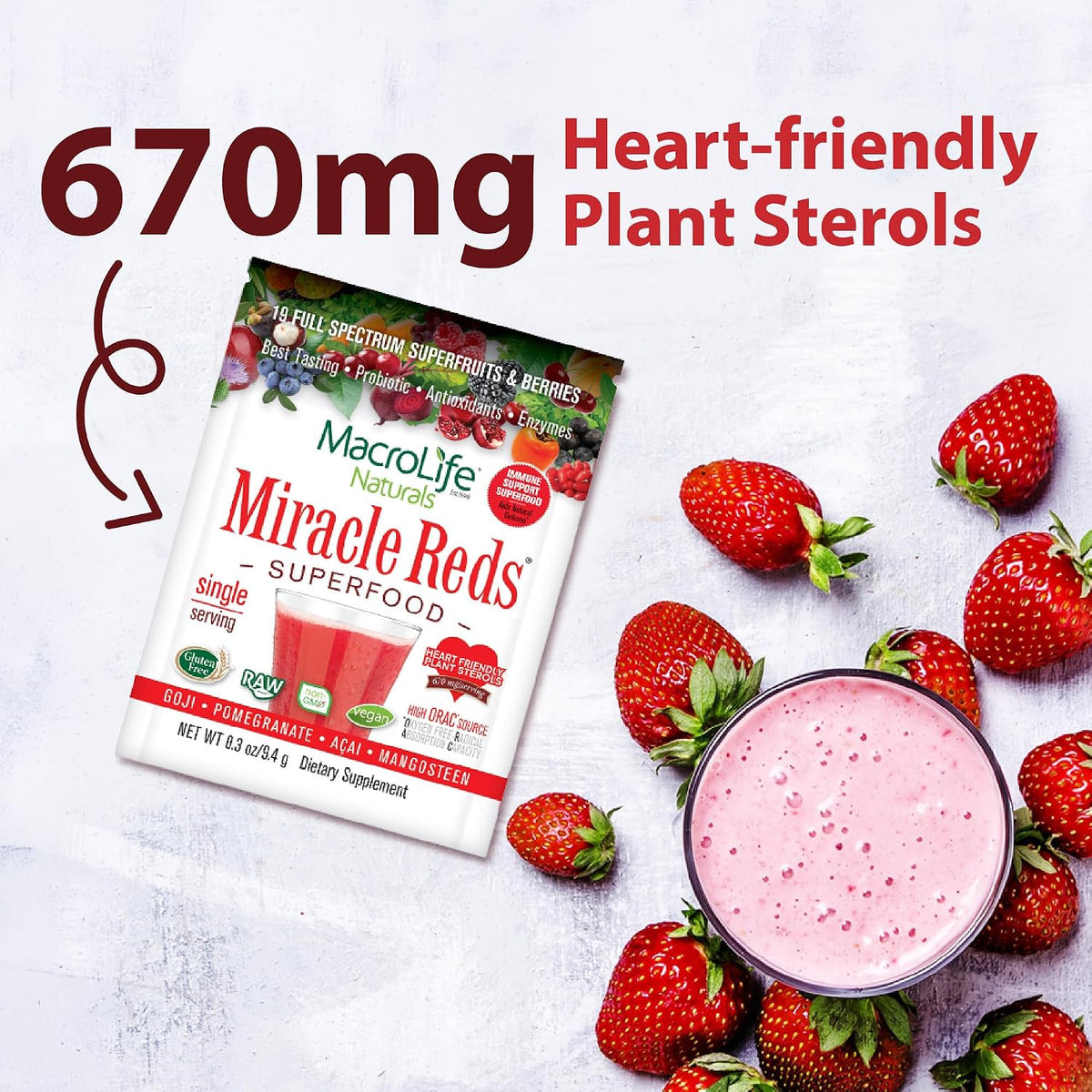 MacroLife Naturals Miracle Reds Superfood Powder - 12 Sachets – Image 6